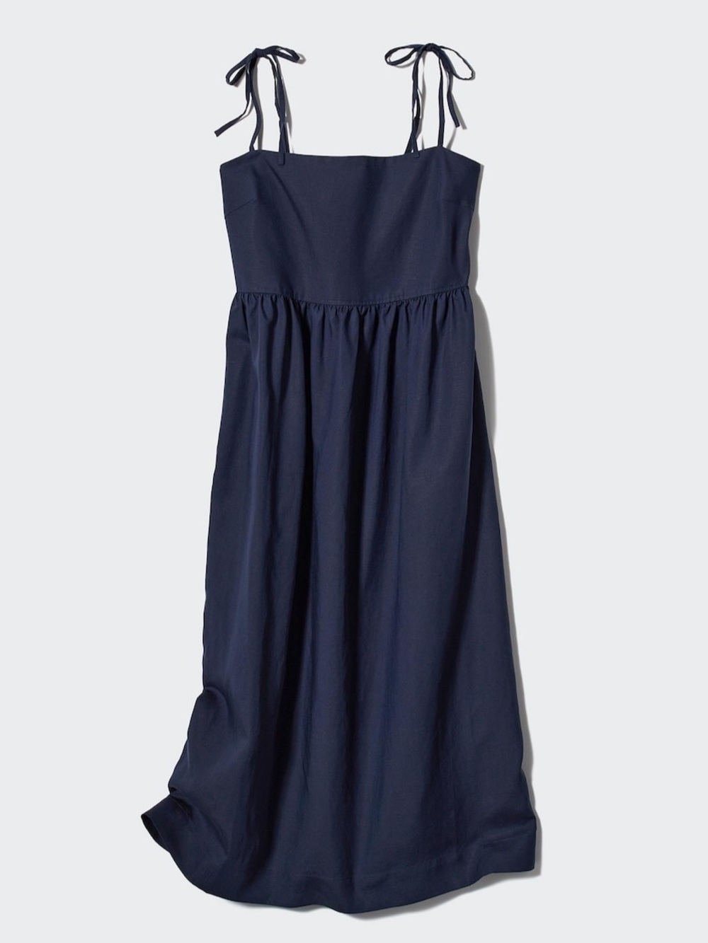 Uniqlo Navy Tie-Strap Midi Dress, Navy, NWT